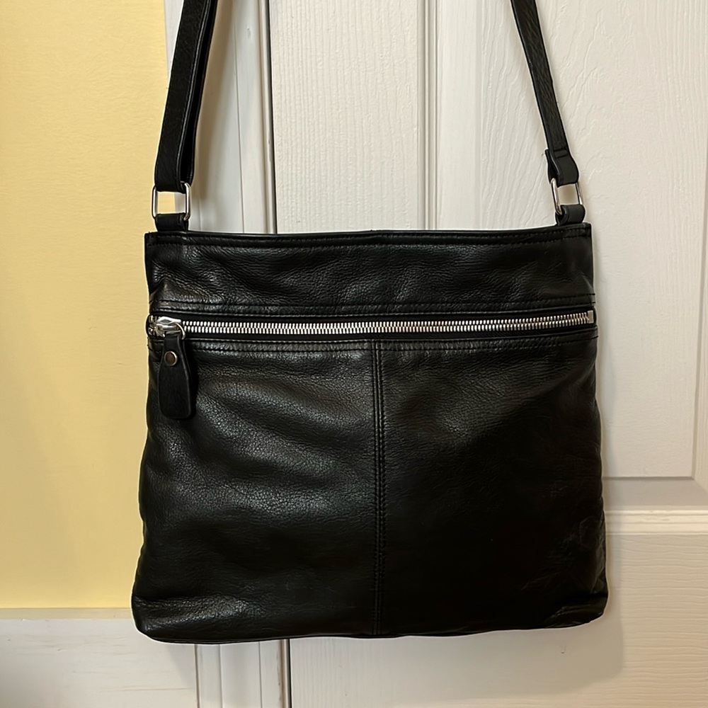 Margot Black Leather Crossbody